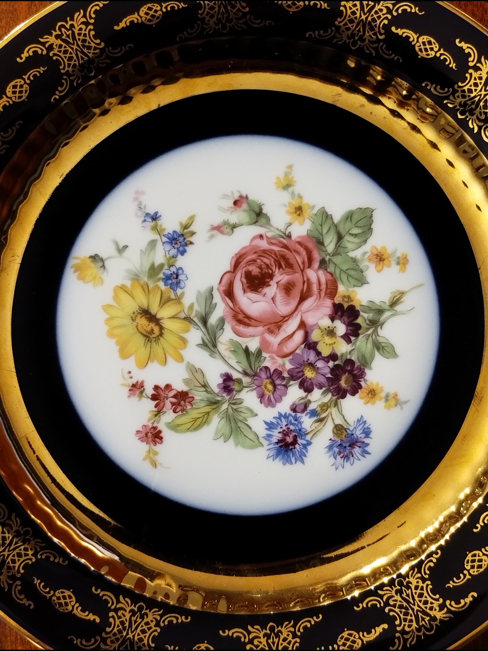 Elegant Vintage Epiag D F Czechslovakia Carlsbad Porcelain Collector Plate